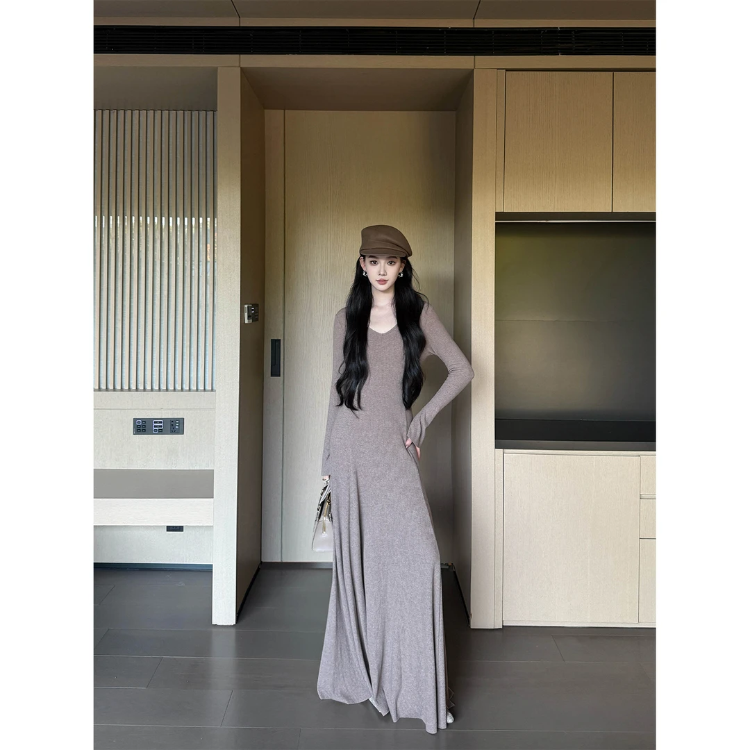 有洧Youwei【珍珠少女】收腰法式连衣裙法式中长款小众名媛25SS0524