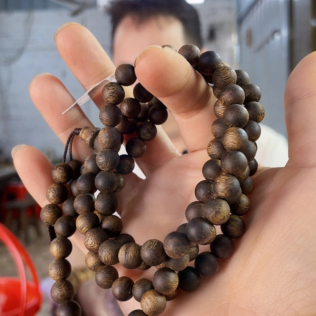 沉香手串棋楠张勺子圆珠长串0.8/31克多样性发一