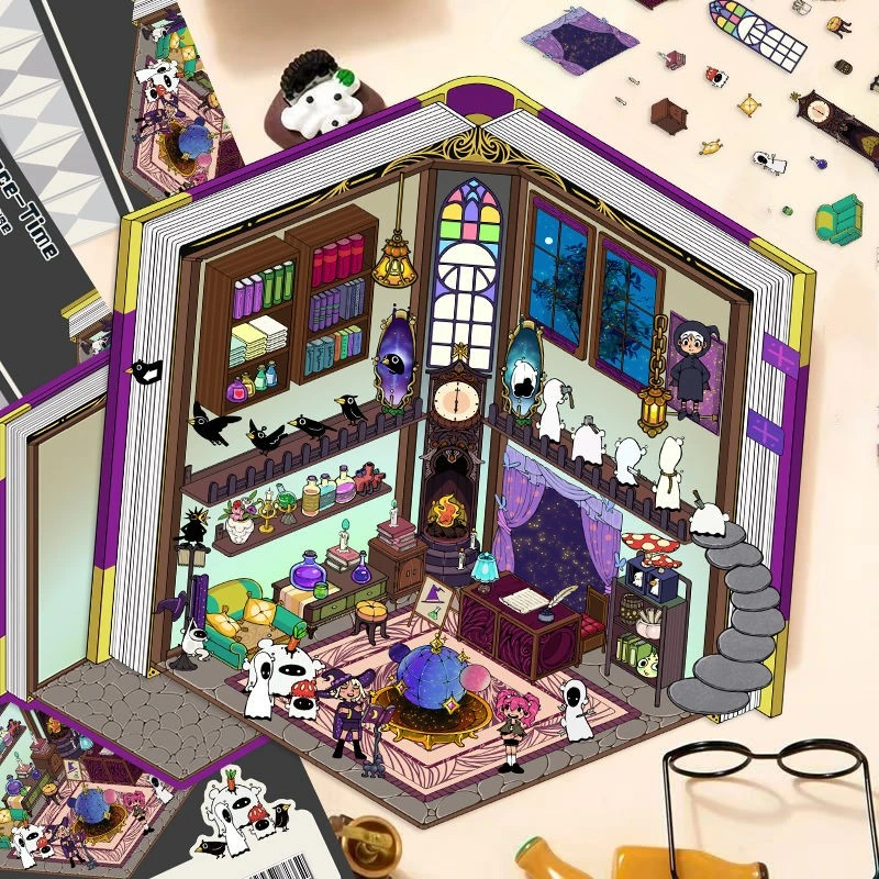 十一玖造景贴时空魔法屋微缩场景立体小屋收纳卡通可爱趣味解压贴
