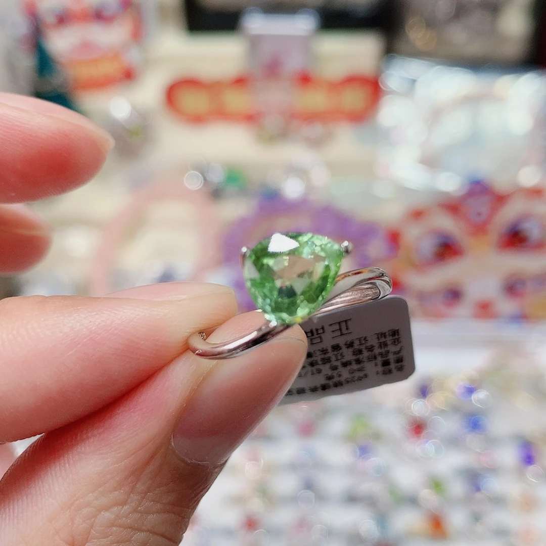 碧玺戒指戒指银S925镶嵌