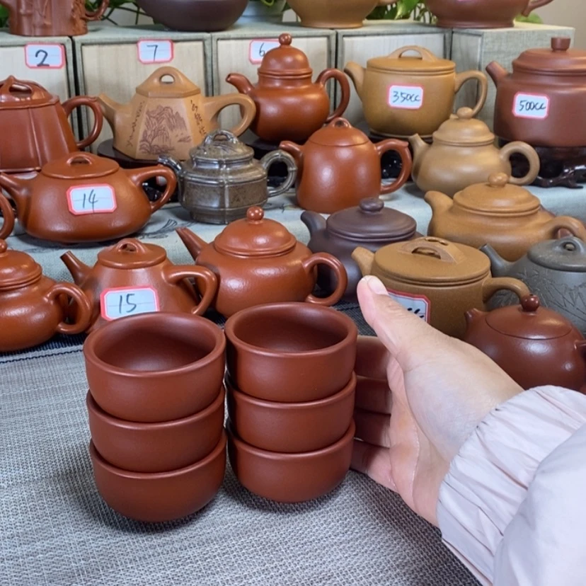 【闪购商品】紫砂茶壶诗*朱泥客人杯