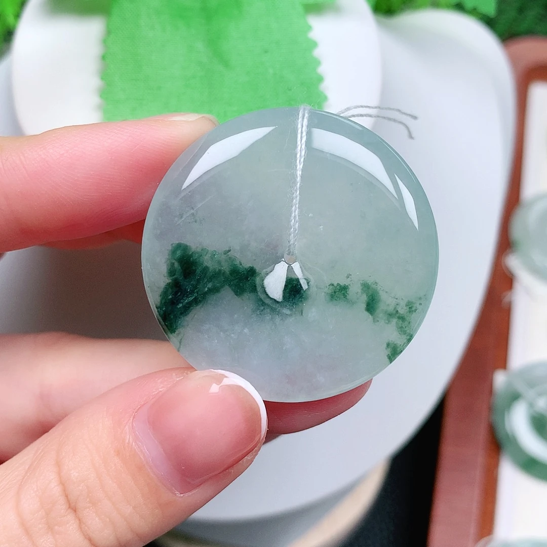 翡翠未镶嵌颈饰平安35.7-5.8