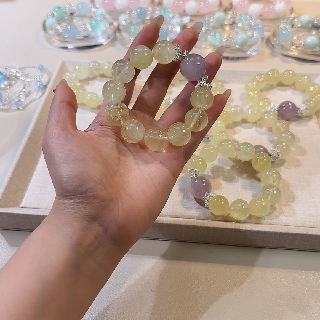银S925镶嵌手链烟晶