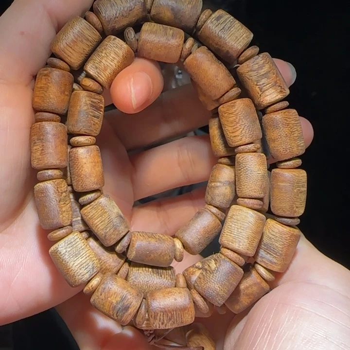 手串沉香海南老白棋链子41克