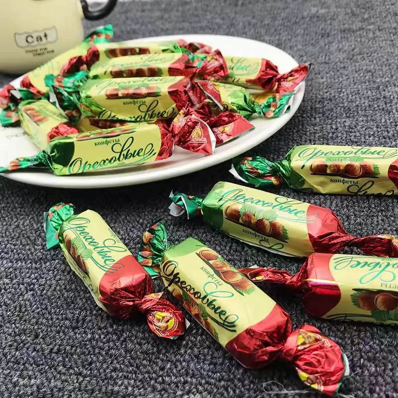 俄罗斯进口斯拉夫四颗榛子威化巧克力夹心榛子仁零食喜糖糖果500g