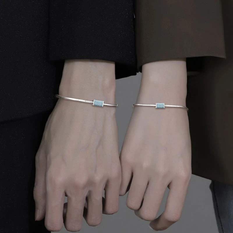 925银树脂手链 青花瓷情侣手链一对原创纪念日礼物送男友FJ501125