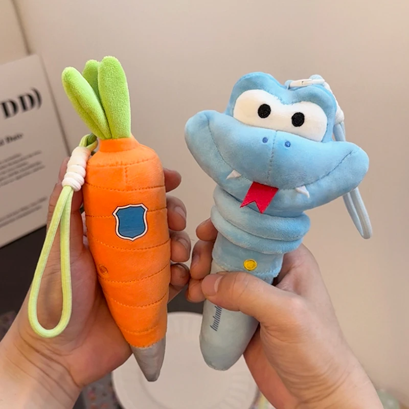 可爱盖瑞一条蛇毛绒玩偶胡萝卜录音钥匙扣挂件送贴纸女孩礼物玩具