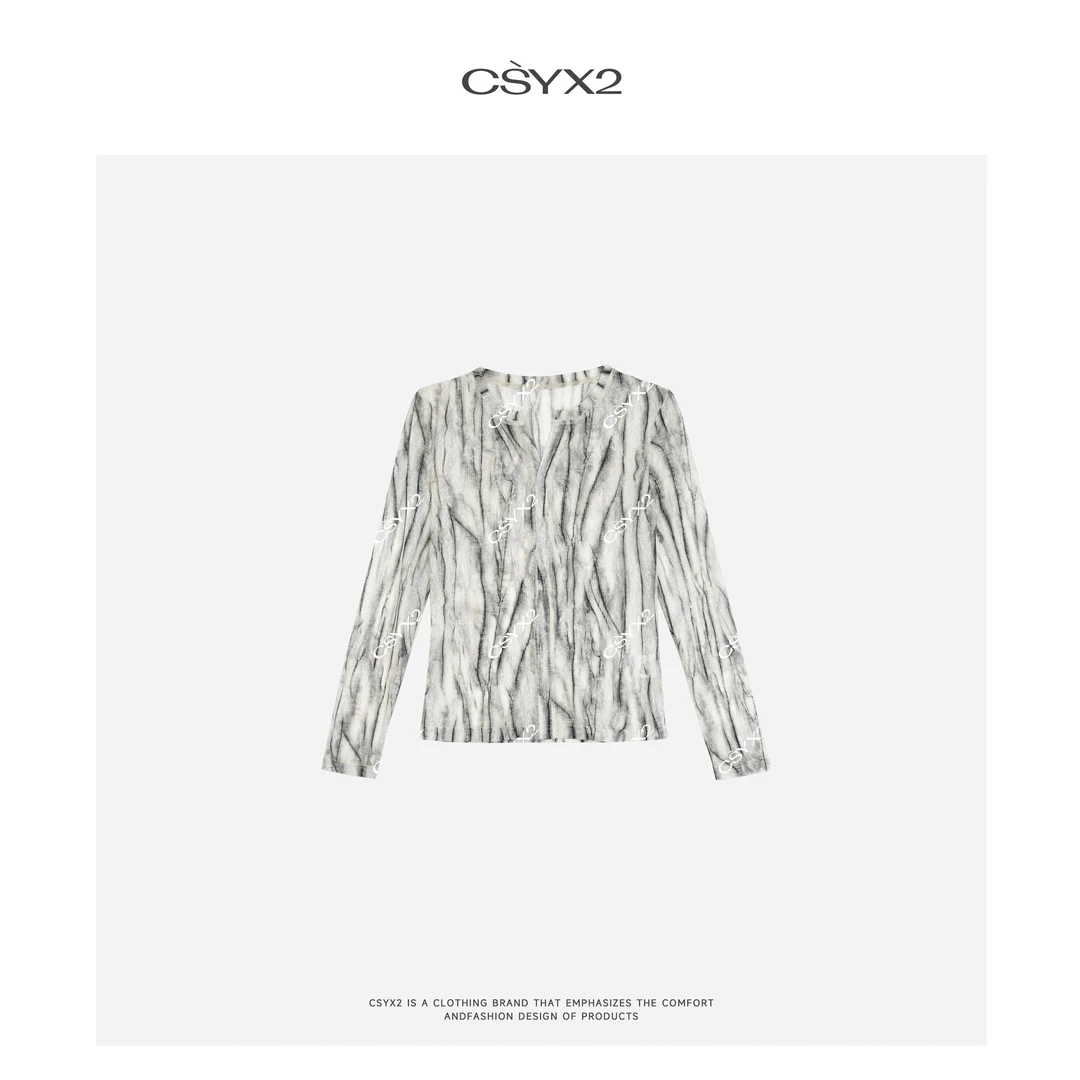 CsyX2-2025S/S早春新款“月溅星河”小V领扎染上衣CZ5CX059