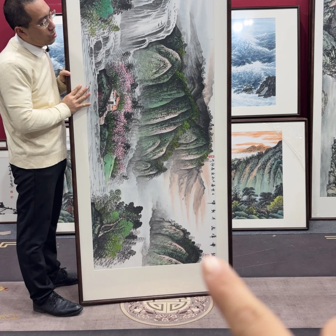 国画手绘作品带框210/80