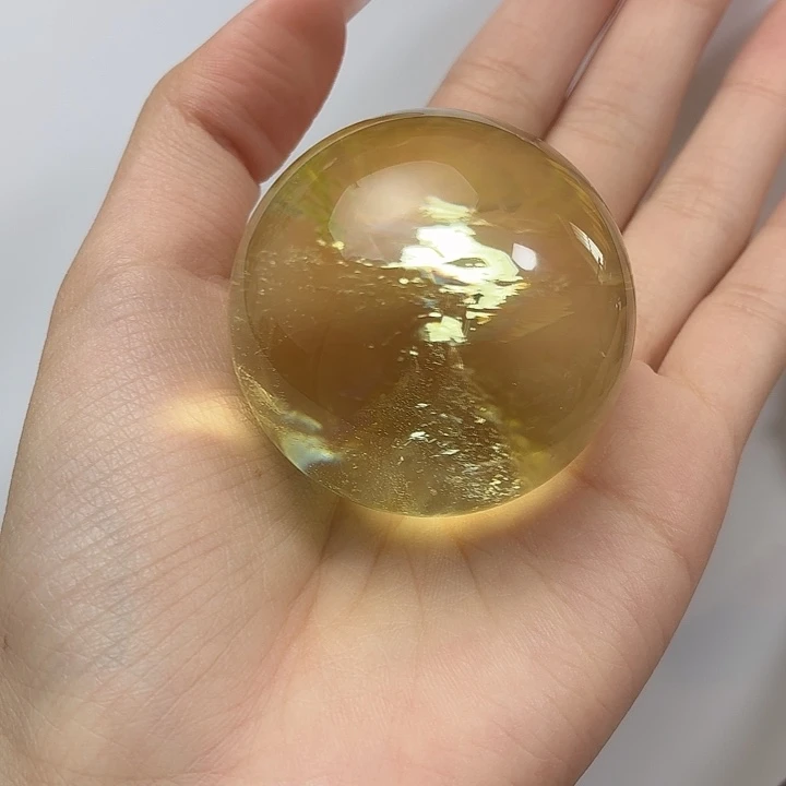 C***C黄晶珠宝半成品未镶嵌彩云隐山46.8mm