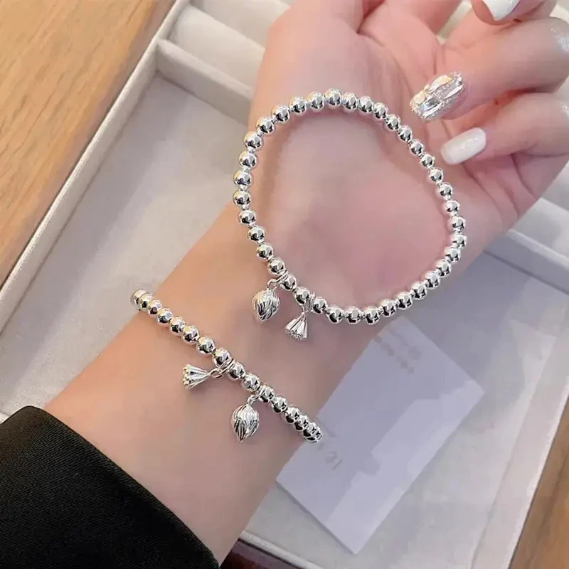 两世欢莲蓬手链999女小众设计简约百搭轻奢圆珠手串