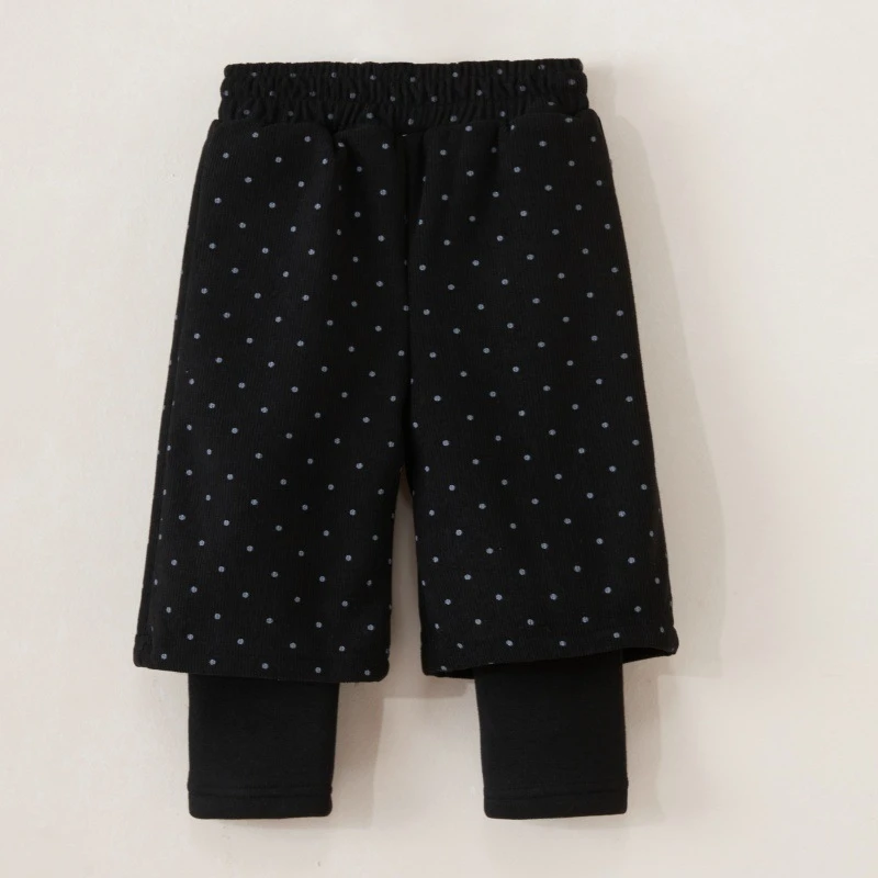 韩版25女童假两件长裤灯芯绒加绒加厚冬季新款女宝宝时髦裤子休闲