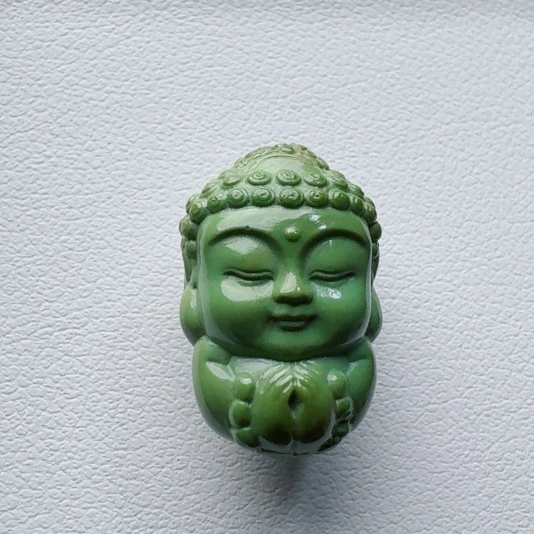绿松石未镶嵌珠宝奇石精工宝宝佛