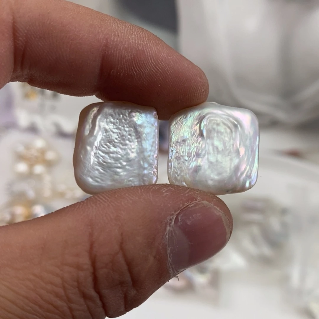 淡水珍珠耳钉银S925镶嵌