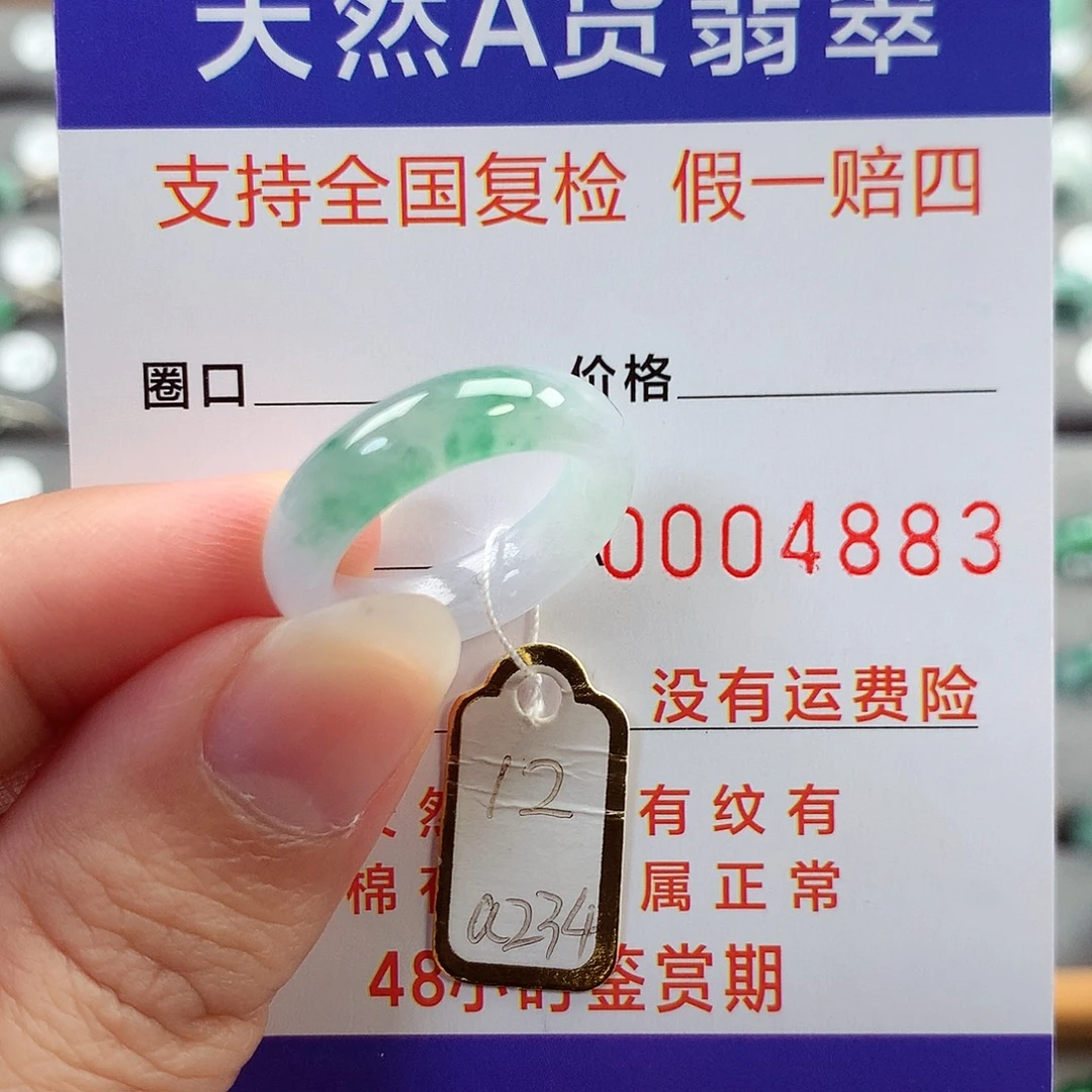 翡翠未镶嵌戒指12号
