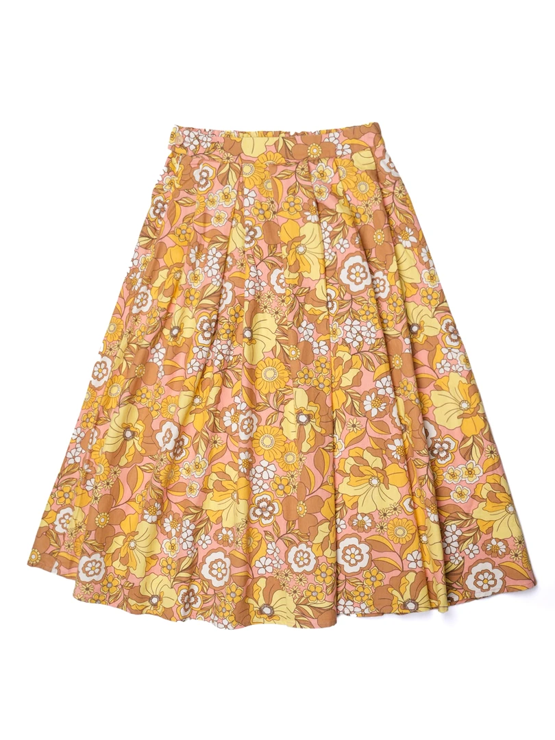 汉麻棉混纺 印花碎花气质时尚 夏季女士半裙