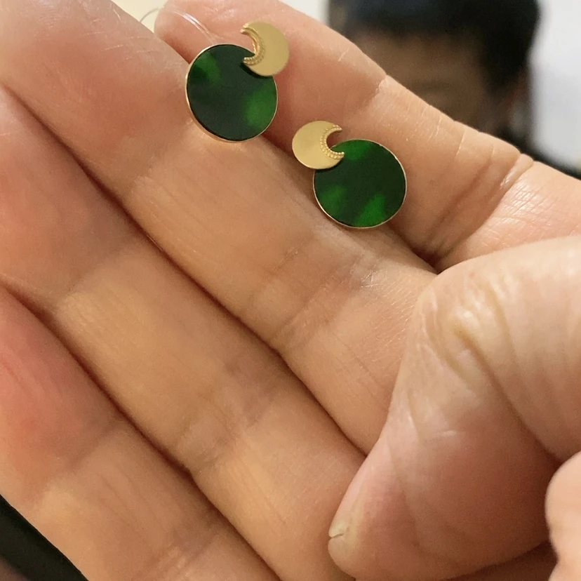 【闪购商品】18K金镶嵌翡翠耳饰