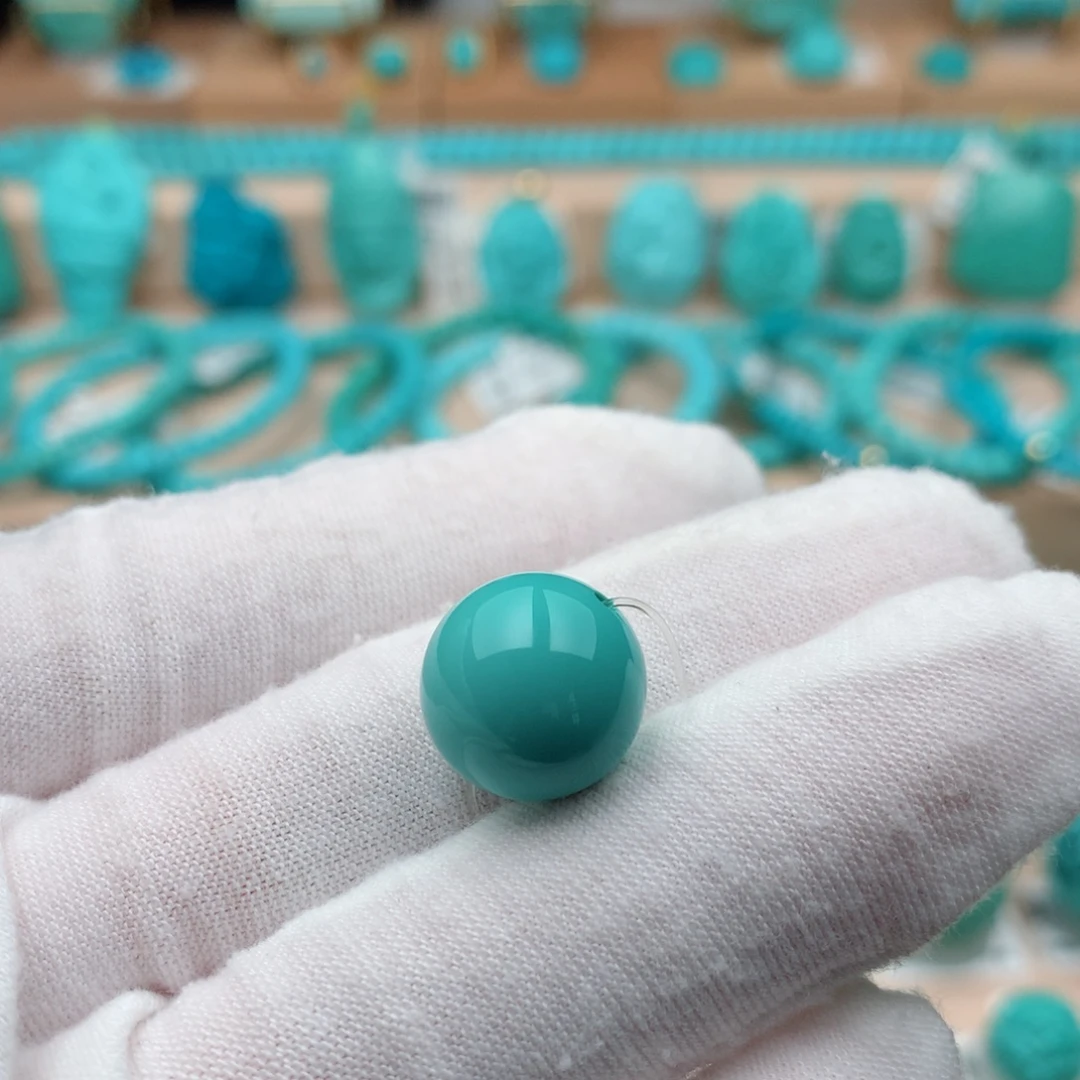 绿松石未镶嵌珠宝奇石12.8mm