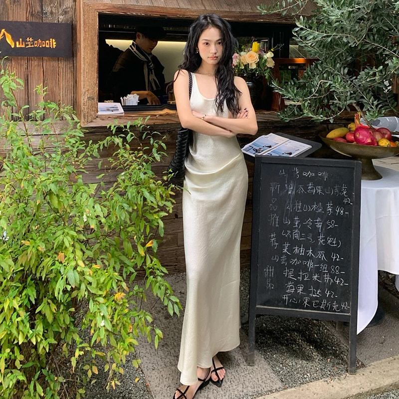 【流光裙2.0】RARE ZZ法式高级修身显身材吊带气质100醋酸连衣裙