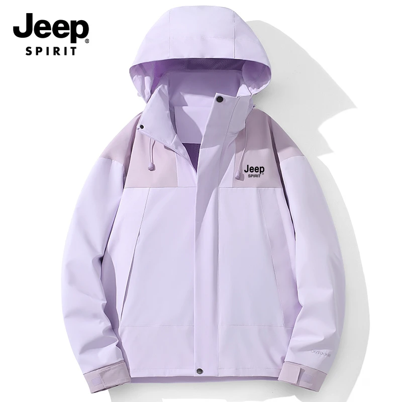 JEEP SPIRIT吉普2025新款冲锋衣休闲连帽户外男女款登山服