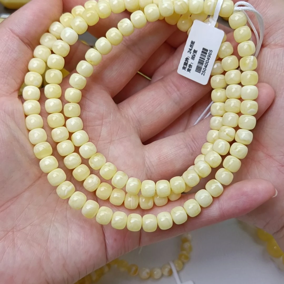 未镶嵌颈饰蜜蜡7精工老型108浓白蜡奶豆