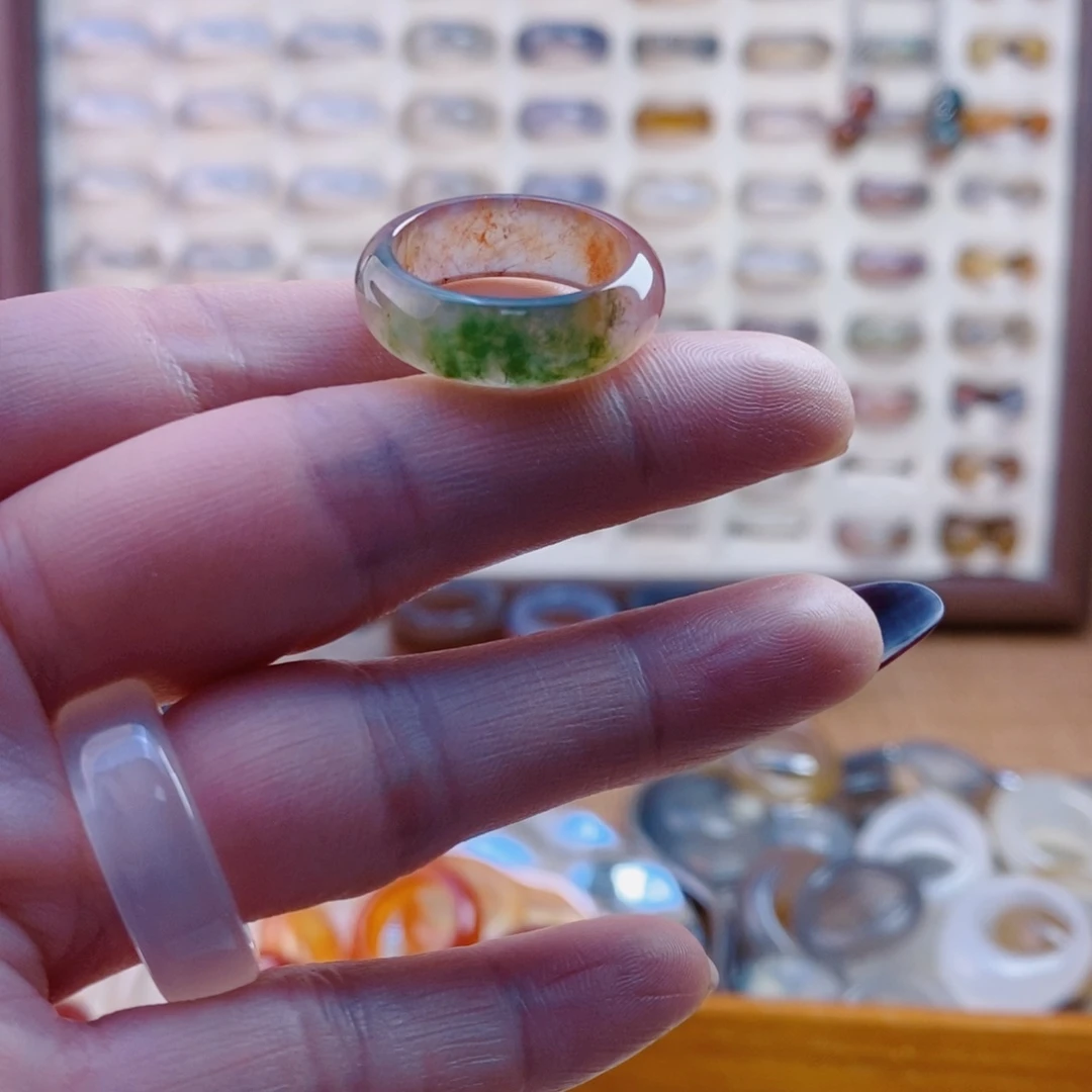 玛瑙/玉髓戒指未镶嵌星***光