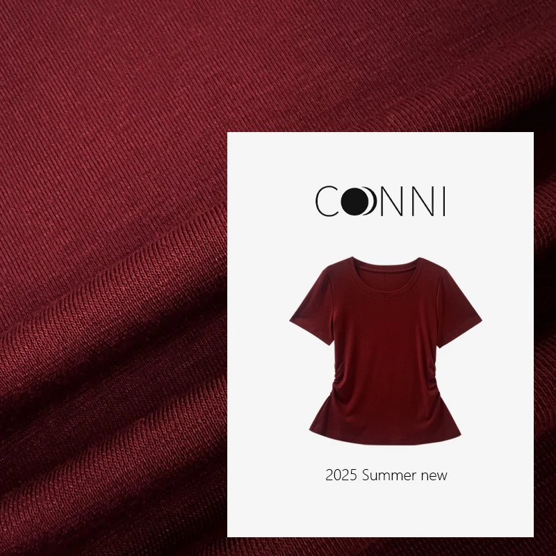 【天丝羊毛4】圆领修身型夏季新款正肩常规袖显瘦时尚百搭T恤501