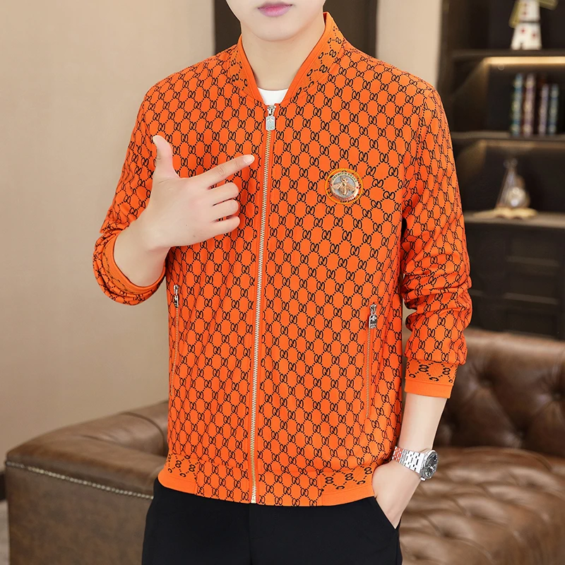 皮尔卡丹夹克外套男秋季新款时尚休闲潮流立领百搭帅气棒球服运动