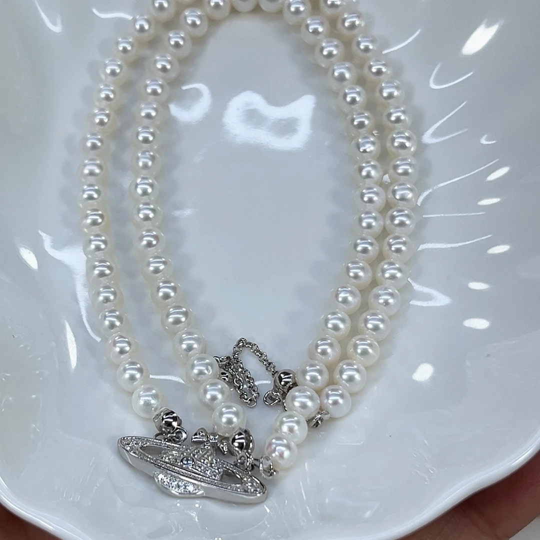颈饰银S925镶嵌淡水珍珠