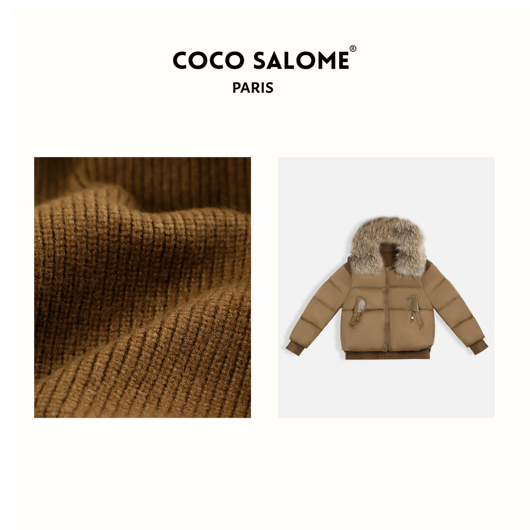 COCO SALOME⑥【西北甜心】鸭绒貉毛毛领加厚女羽绒服两件套2361