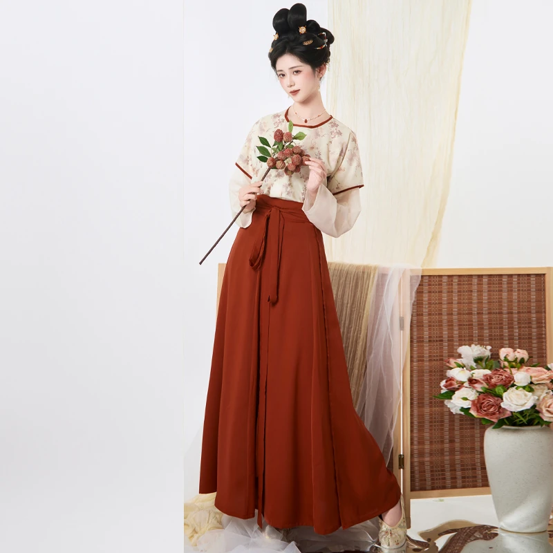 【臻】【枫林晚】大码汉服唐制唐褙子带兜八破裙胖MM显瘦日常夏季新品
