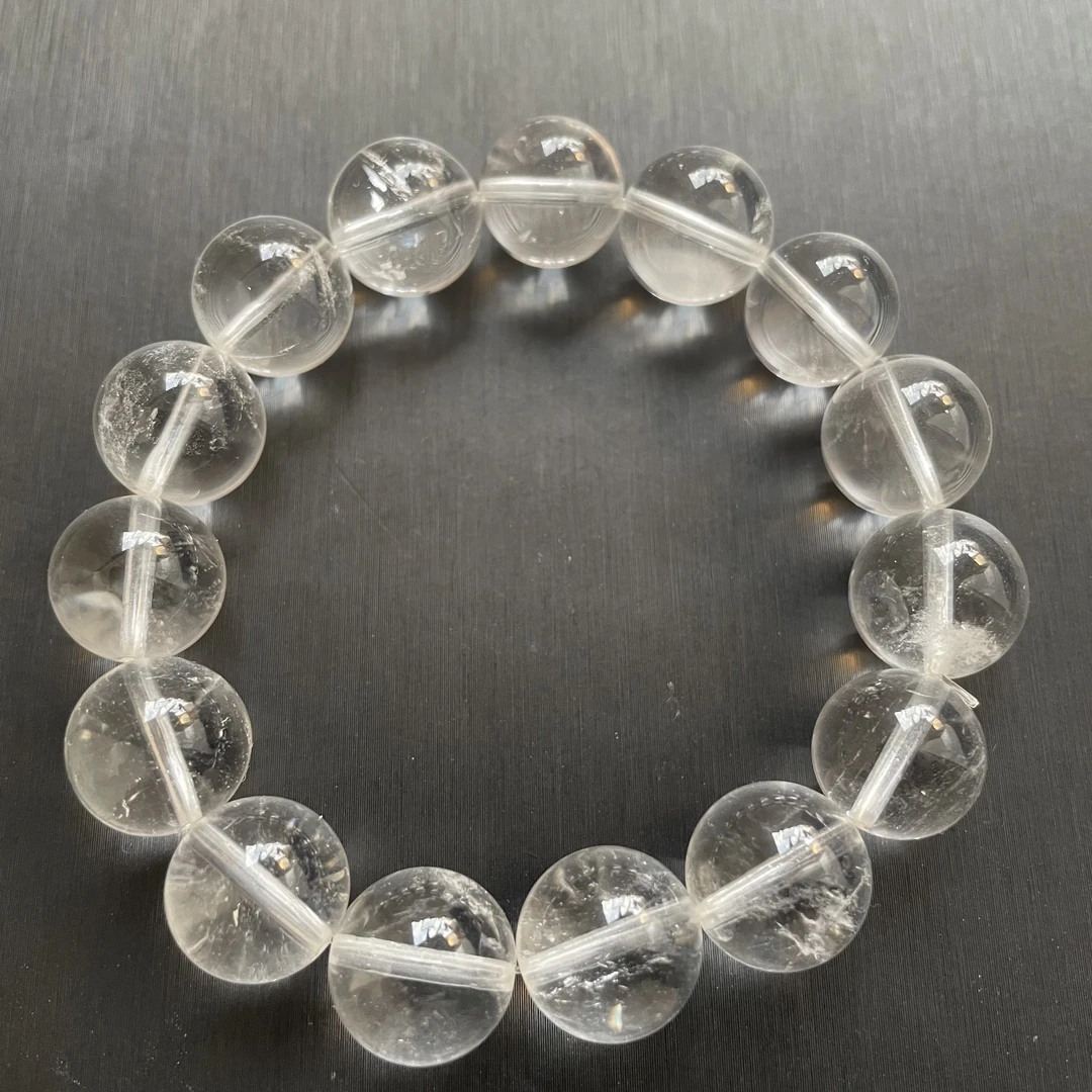 白阿塞白幽灵体透白水晶手串白兔毛白雪花幽灵手链消磁爆闪彩虹