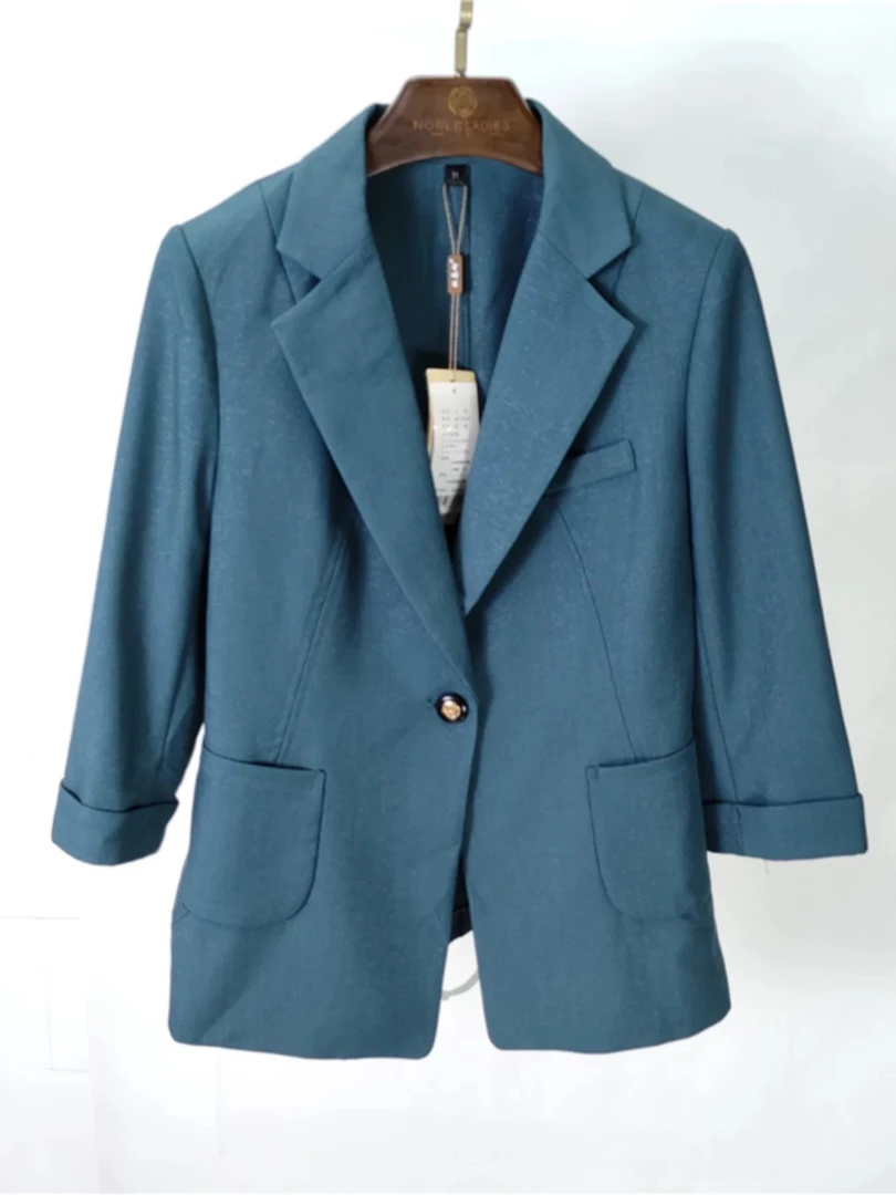 【Z2576】小西装外套女2025秋季新款一粒扣休闲款西服上衣设计感