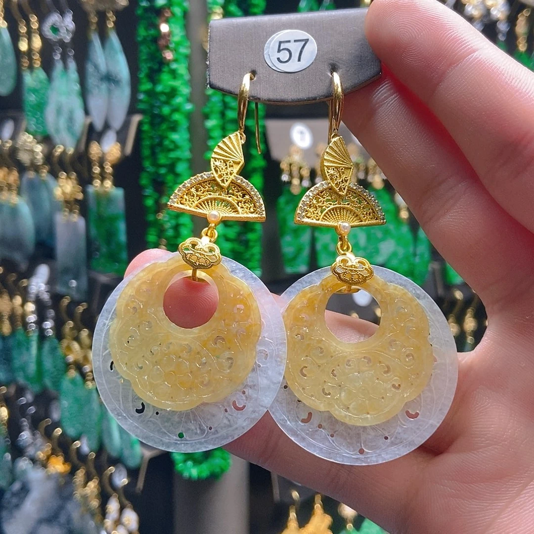 翡翠未镶嵌耳饰翡翠