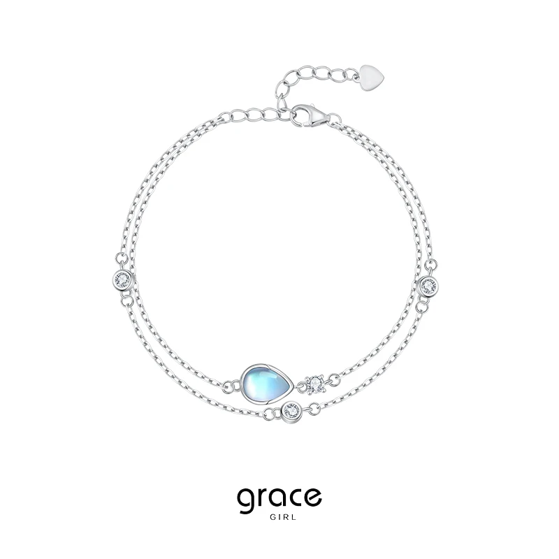 Grace Girl 925银手链 鲁伯特之泪女款纯银手链生日礼物圣诞轻奢