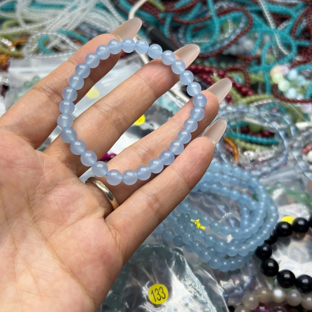 烟晶手链未镶嵌海蓝宝6