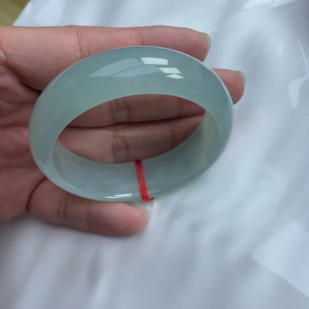 翡翠未镶嵌手镯57.5糯冰晴水大轮胎