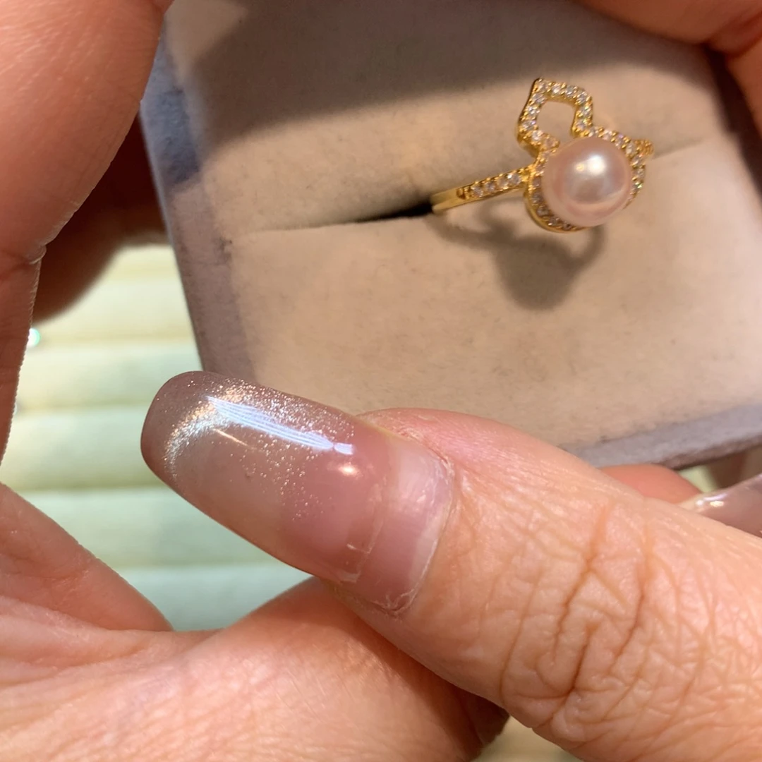 海水珍珠戒指银S925镶嵌