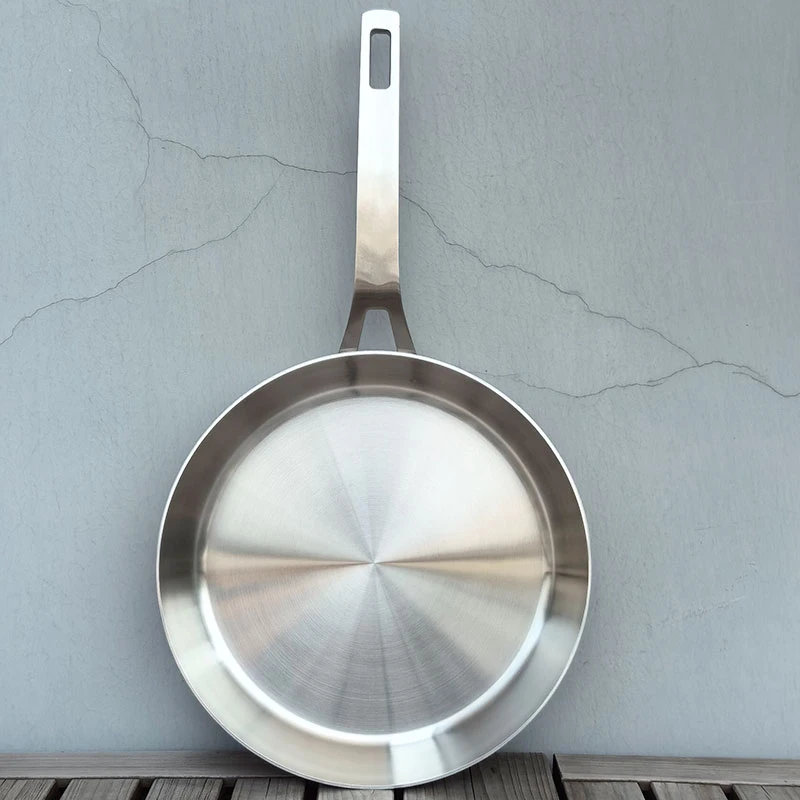 麦可厨18/10不锈钢煎锅无涂层不粘锅平底锅煎牛排煎蛋多用锅28cm