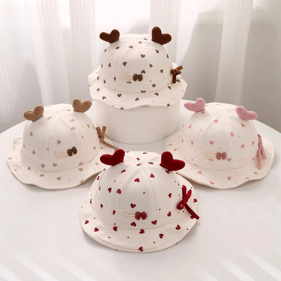 婴儿帽子春秋季百搭男女宝宝遮阳帽可爱超萌儿童盆帽男女童渔夫帽