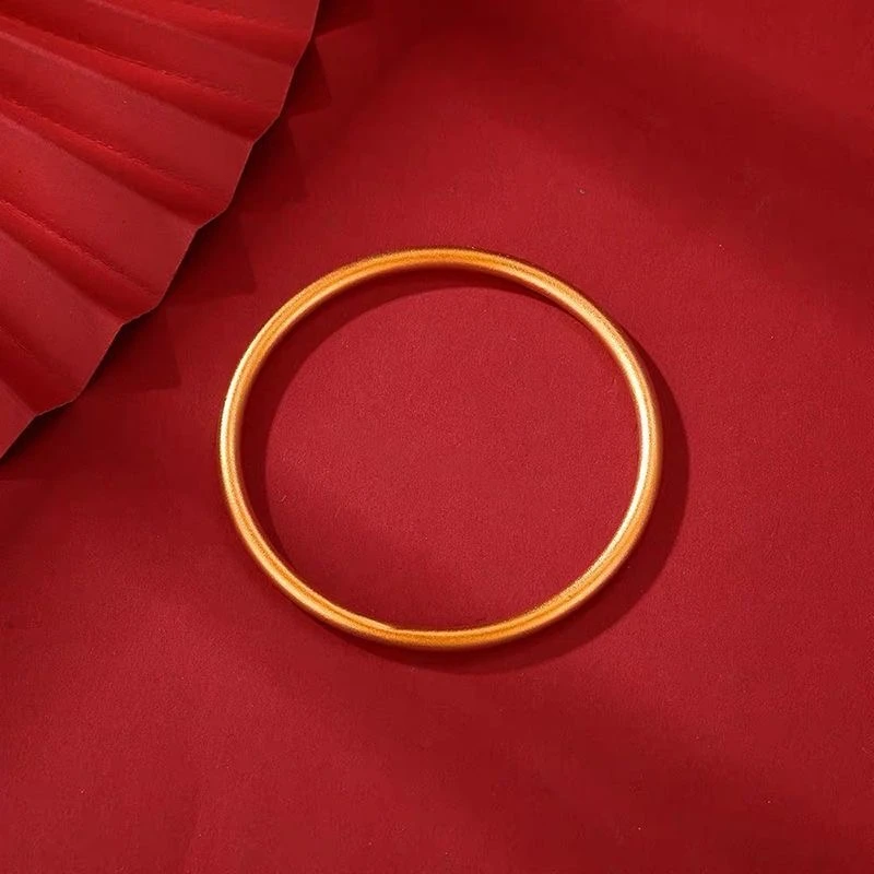 手镯 1996-传承素圈手镯3N简约古法经典磨砂实心