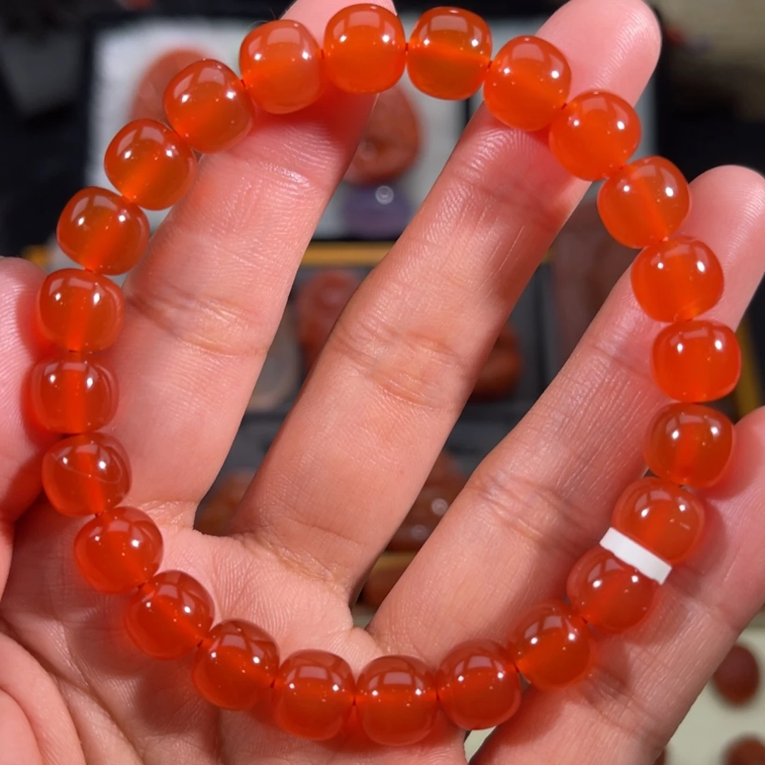 南红玛瑙未镶嵌老型手串9左右
