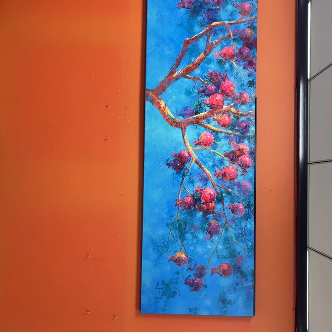 云***心手工手绘精品油画60+180厘米黑色铝合金