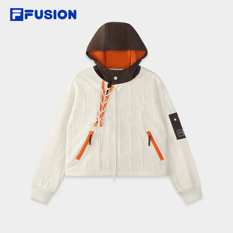 【早秋新款】FUSION斐乐女子连帽卫衣宽松针织上衣T11W536202F