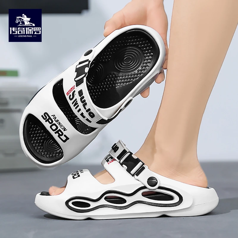 传奇保罗凉鞋男士夏季外穿运动耐磨男防滑厚底增高沙滩两穿凉拖鞋