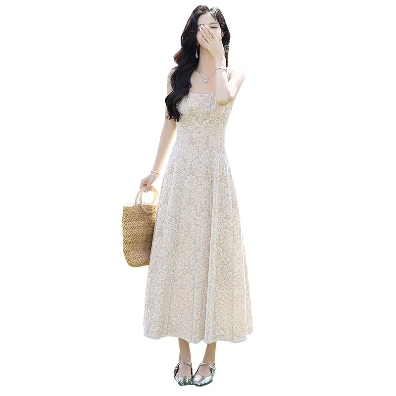 丝柏舍2025夏季新款女装优雅时尚收腰显瘦无袖连衣裙S52R1607L