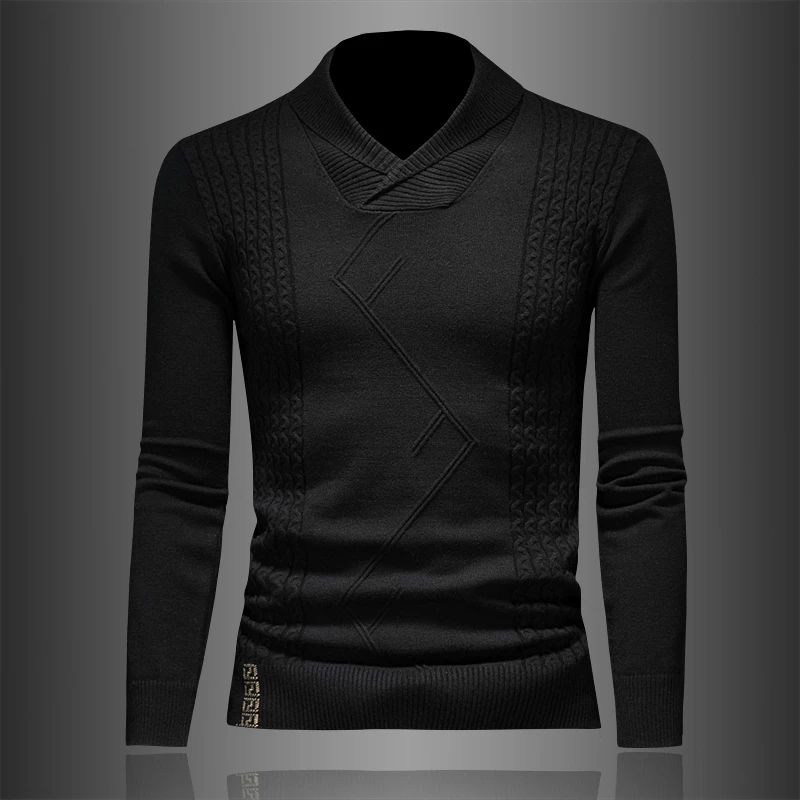 2025新款秋冬季男士羊毛衫男v领修身百搭潮牌休闲长袖毛衣针织衫