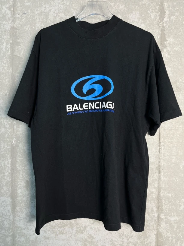 未使用 Balenciaga/巴黎世家 S*1/蓝标Logo印花短袖/08965