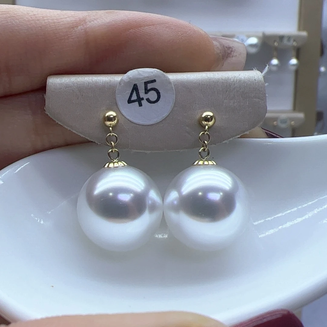 淡水珍珠耳饰18K金镶嵌