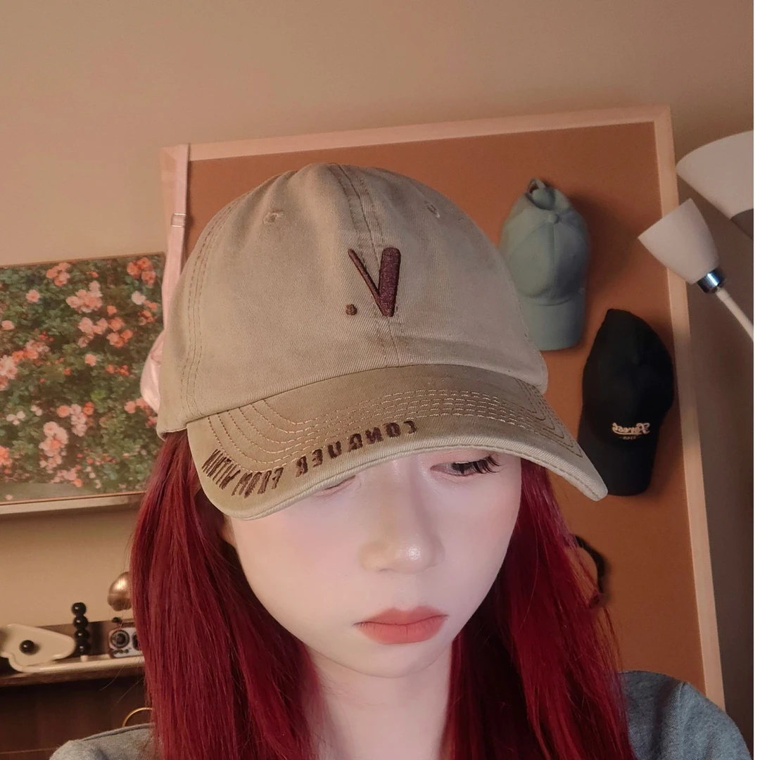 大头联萌帽子字母运动时尚休闲百搭情侣韩版显脸小透气大头围